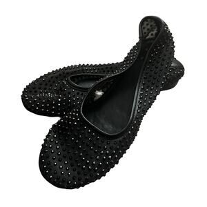 A NEW DAY Mel Rhinestone Mesh Ballet Flats Black 5.5